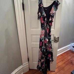 Yumi Kim asymmetrical maxi dress, navy floral, XS